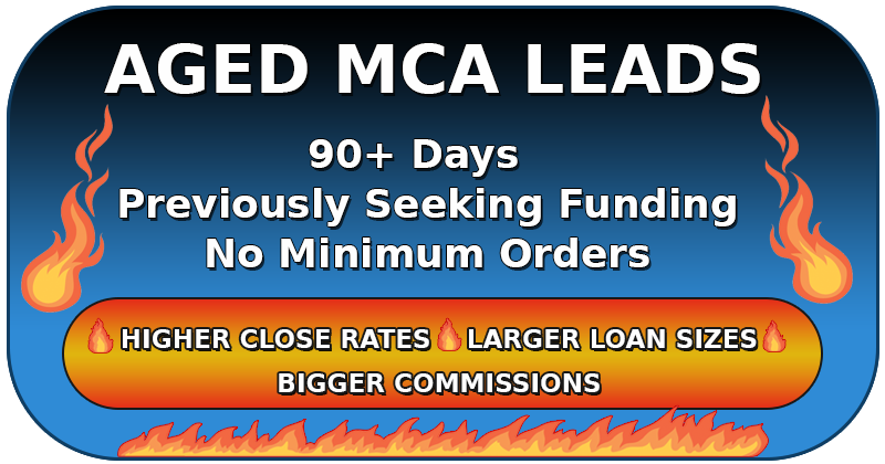 Aged Merchant Cash Advance Leads Aged Merchant Cash Advance Leads may have lower success ratios when compared to MCA Live Transfers...