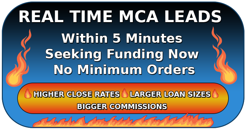 MCA Leads MCA Leads Pro - Real Time Leads are businesses that are pre qualified and also seeking capital right now.